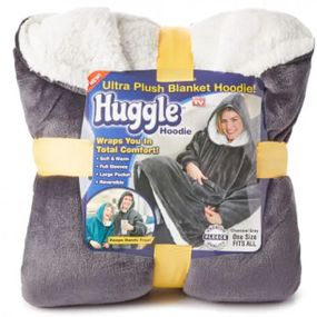 Двостороння толстовка халат, Домашній плед з рукавами, Blanket hoodie, Ковдра плед з капюшоном GA-82