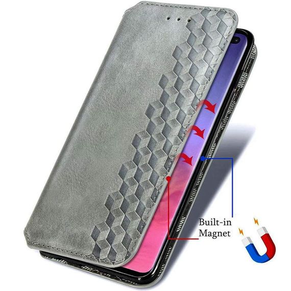 Кожаный чехол книжка GETMAN Cubic (PU) для Xiaomi Mi 10T / Mi 10T Pro Штучна шкіра, Слот для візитки, Сірий | Зображення 4