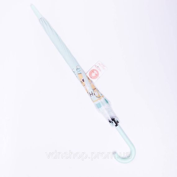 Класична дитяча парасолька-тростина напівавтомат з поліестеру міцна надійна 8 спиць діаметр 94 см М'ятний HP-23-11M | Зображення 7