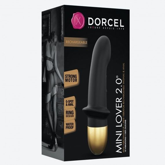 Вібратор Dorcel Mini Lover Black 2.0 перезаряджається, для точки G і масажу простати | Зображення 3