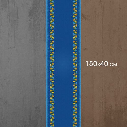 Доріжка на стіл (раннер) Синя крайка 150x40 см (DR_TR002) | Зображення 3