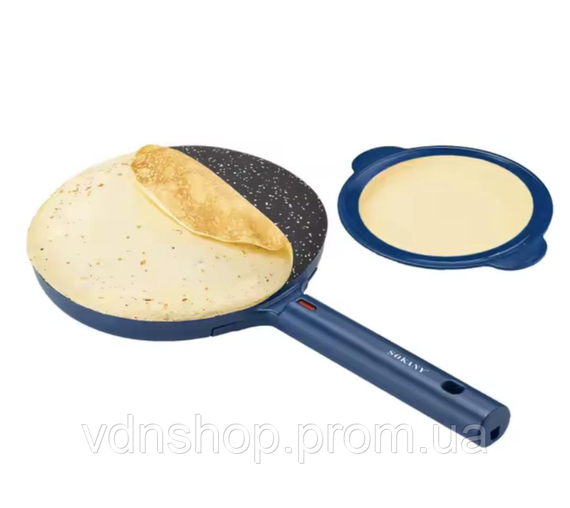 Сковорода млинниця електрична Ø20 (см) з антипригарним покриттям 600 Вт Синій SK-07057 | Зображення 1
