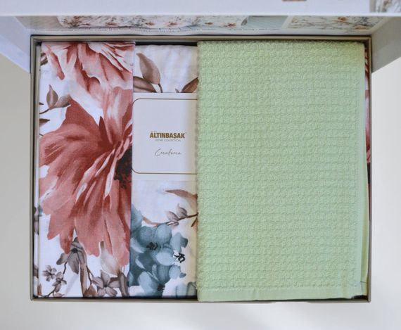 Постільна білизна з рушником Altinbasak Ranforse 200 х 220 см Rosalinda Sabre | Зображення 2