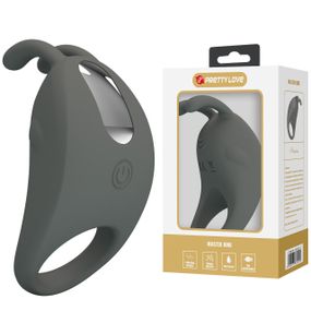 Эрекционное виброкольцо PRETTY LOVE Master Ring с усиками для клитора, серое, 7.5 х 4 см Sex Aura