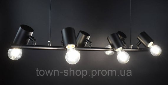 Люстра потолочная подвесная в стиле LOFT (лофт) JU18/6 Черный 30-150х20х91 см. | Зображення 7