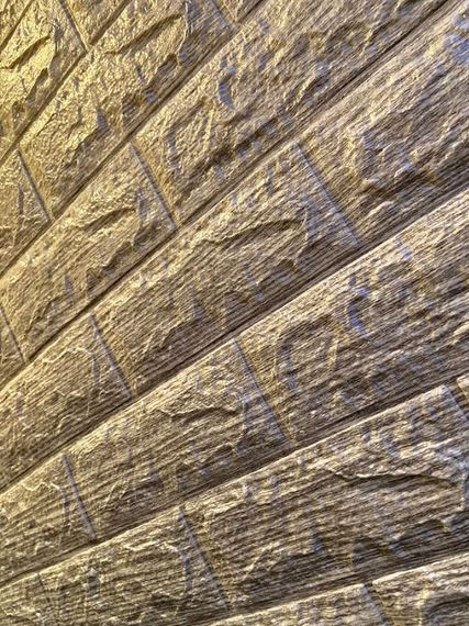 3D панель стеновая самоклеящая 700*770*7мм Обои под кирпич светло-серая полоска Самоклейка 3Д | Зображення 5