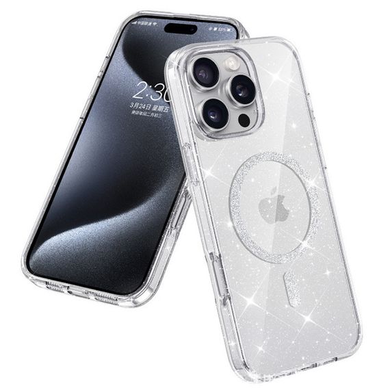 Чохол TPU Eclipse Sparkle Magnetic Fit для Apple iPhone 16 Pro (6.3") Clear | Зображення 1