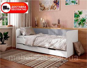 Ліжко односпальне Valencia 1900х900 мм велюр Light Grey світло-сірий із шухлядою для білизни