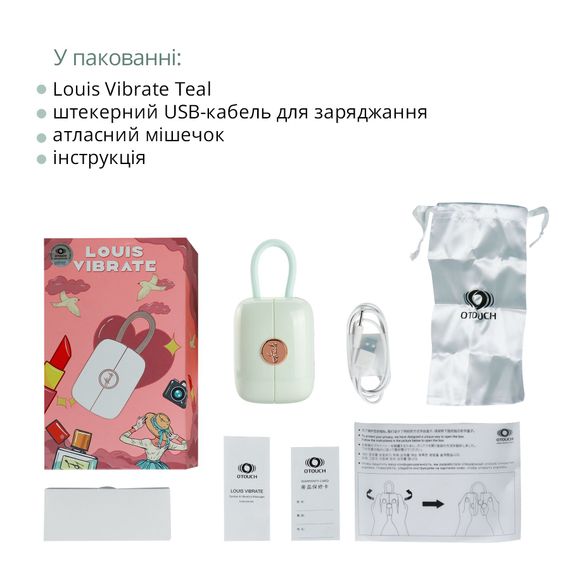 Вакуумный клиторальный стимулятор Otouch Louis Vibrate Teal с виброяйцом, в кейсе | Зображення 5
