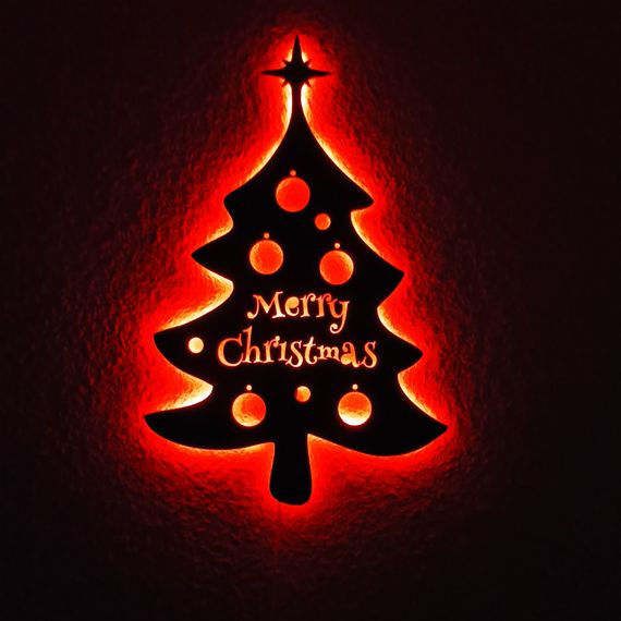 Панно декоративне картина на стіну Ялинка LED 16 кольорів телефон 375x570 acr-p000006