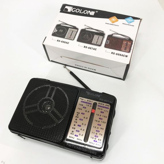 Радіоприймач GOLON RX-607 AC, Приймач фм радіо, Радіоприймач від 220 Ретро аналоговий FW-56 | Зображення 4