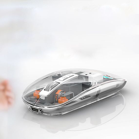 Бездротова миша WIWU Crystal WM105 Dual bluetooth+2.4G Grey | Зображення 3