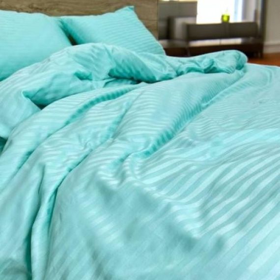 Комплект постільної білизни двоспальний MakSon Elegant Mint, страйп-сатин, 100% бавовна (015-1175210С) | Зображення 5