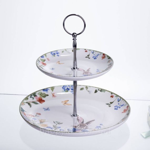 Етажерка Garden Rabbits порцелянова для фруктів та десертів 23*24 см HP-7323-6 | Зображення 2