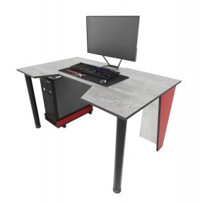 Стол геймерский ZEUS GAMER-2 бетонкрасный бок