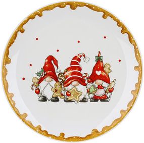 Керамічна обідня тарілка Гноми з пряниками D=24см