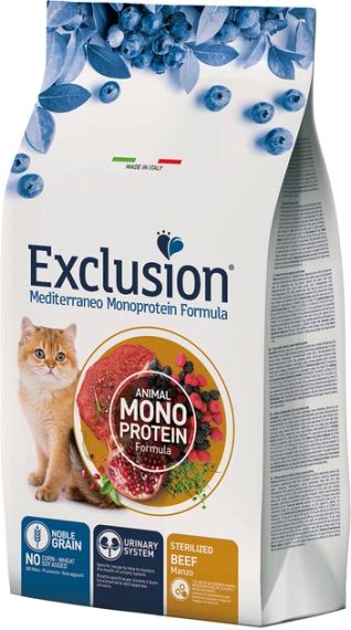Повнораціонний сухий корм Exclusion Cat Sterilized Beef з яловичиною для стерилізованих котів 12 кг