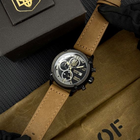 Годинник наручний Awarder 016 Тризуб золото Black-Brown | Зображення 2