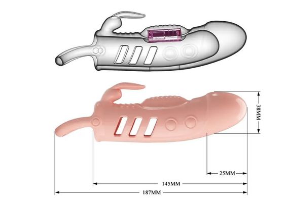 Подовжувальна насадка з вібростимуляцією (на 2,5 см) PRETTY LOVE — PENIS SLEEVE Sloane Sex Aura | Зображення 8
