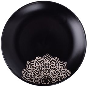 Тарелка Limited Edition Kora 25 см Обідня Чорна (JH5277S-1)