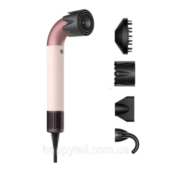 Фен стайлер Super Hairdryer мультистайлер 1600 Вт прилад для волосся з холодним гарячим повітрям 4 насадки Рожевий HP-3P