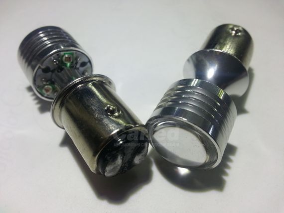 Світлодіодна Автолампи 1157 P21 / 5W BAY15d, 20W RED (370Lm) CREE LED двоконтактна червона