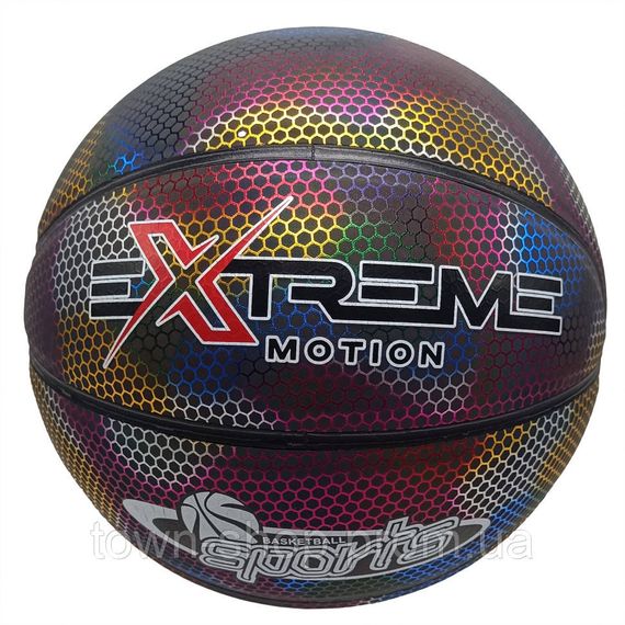 Мяч баскетбольный Extreme Motion BB2208(Black) № 7 светоотражающий