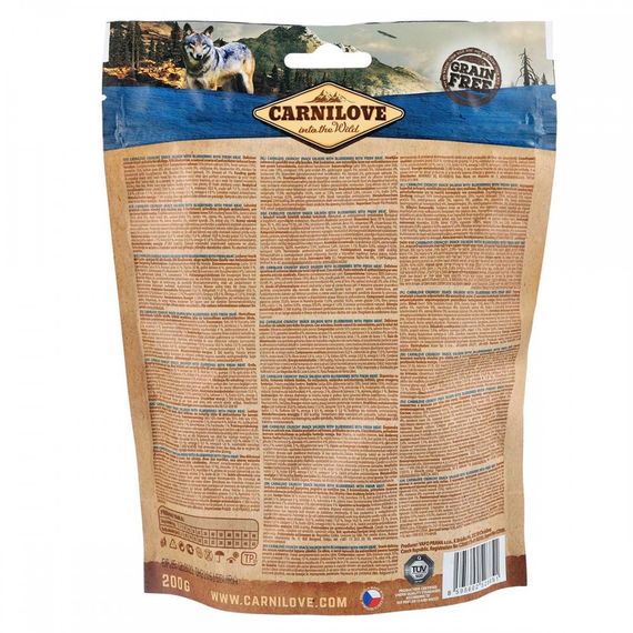 Ласощі Carnilove Dog Crunchy Snack Salmon with Blueberries для собак для покращення роботи мозку з лососем та чорницею 200 г | Зображення 1