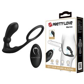 Масажер простати PRETTY LOVE Warren Black, 12 vibration functions 12 pulse wave settings Sex Aura