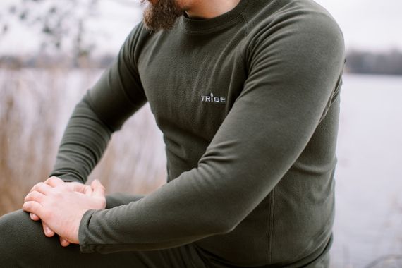 Термобілизна чоловіча Tribe Microfleece олива L, тепла флісова термобілизна трайб для риболовлі полювання туризму кемпінгу ЗСУ | Зображення 2