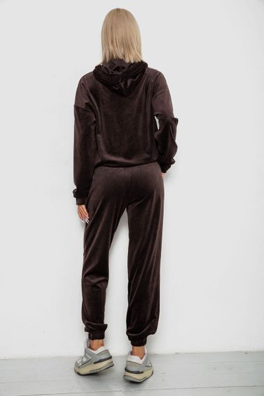 Спортивный костюм женский велюровый, цвет шоколадный, 241R1530-5 | Зображення 3
