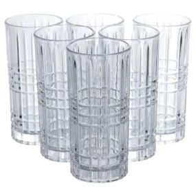 Набір склянок Geometric Glass 6 штук по 300 мл з рельєфним візерунком HP-17-3