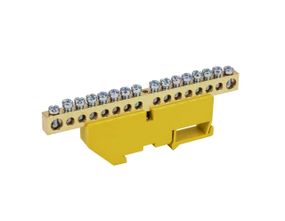 Шина ізольована «N/PE» на DIN-рейку ШЛІ6х9-16 жовта Ny95503129