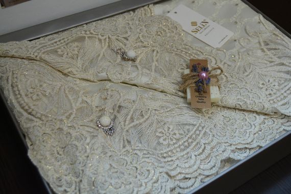 Скатертина жакардова Selin Dilan 160х220 см, кремова | Зображення 3