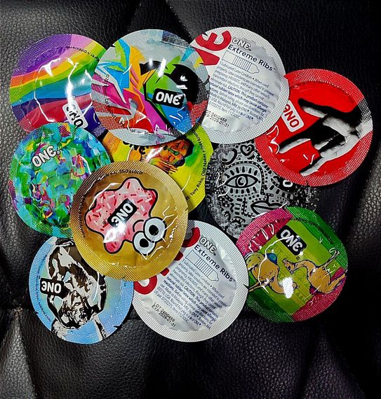 Набір латексних ребристих презервативів One Extreme Ribs у різному дизайні (ціна за 5 шт.) sexstyle | Зображення 4