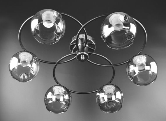 Люстра стельова на 6 лампочок 26176 Чорний 20х70х70 см. | Зображення 1