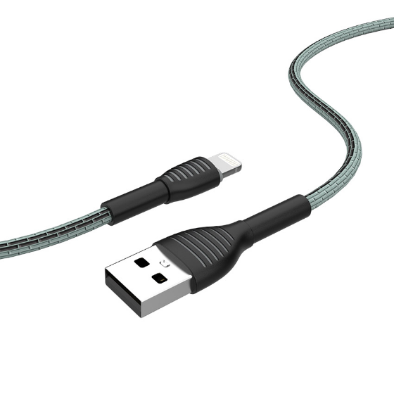 Кабель USB Lightning ColorWay CW-CBUL041-GR 3,0A 1м сірий | Зображення 4