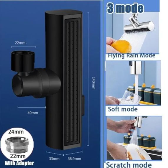 Змішувач для кухні з водоспадом поворотний барботер SHOWER HEAD AND527 | Зображення 3
