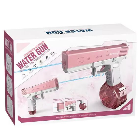 Водяний акумуляторний пістолет Glock Water Gun (250ml) with lithium battery Pink | Зображення 5