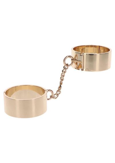 Наручники БДСМ кайданки для фіксації рук TABOOM Slave Wrist Cuffs — металеві, золотисті, аксесуар для пар | Зображення 3
