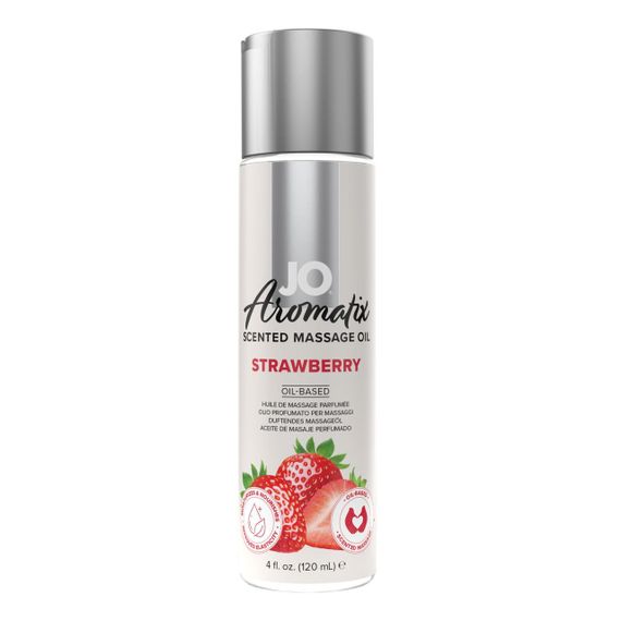 Натуральное массажное масло JO Aromatix Massage Oil Strawberry 120 мл sexstyle