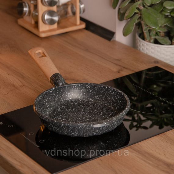 Мармурова алюмінієва сковорода з антипригарним покриттям 1 літр Ø 20 см з товстим дном MGC чорна HP-4-416B | Зображення 4