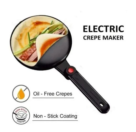 Электрическая блинница погружная сковорода для блинов с антипригарным покрытием 20 см электроблинница SOKANY SK 5208 600 Вт Черная | Зображення 5