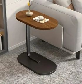 Прикроватный столик Stenson с деревянной столешницей и металлическим основанием 28×45×60 см