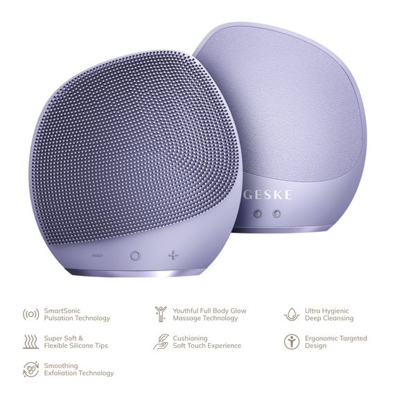 Ультразвукова щітка для тіла та інтенсивний пілінг GESKE Sonic Body Brush&Intensive Exfoliator 7в1 starlight, Фіолетовий | Зображення 1