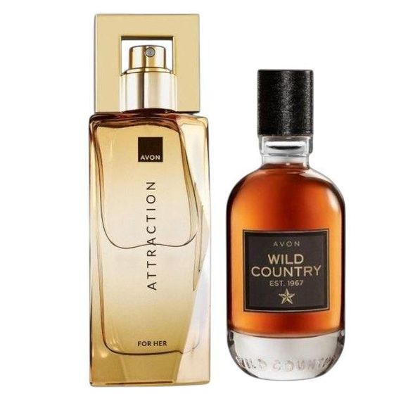 Парфумерний набір для нього і неї Avon Wild Country 75 мл + Attraction для Неї 50 мл