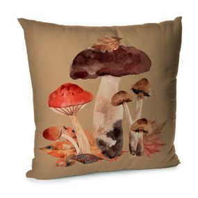 Подушка диванная с бархата Грибочки 45x45 см (45BP_23O005)