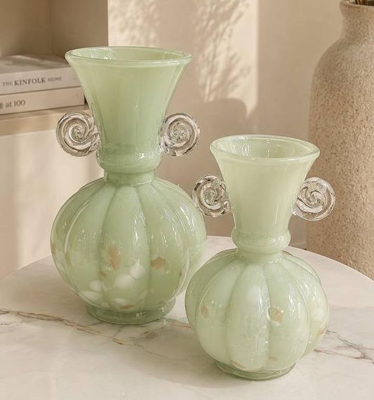 Дизайнерская ваза из премиального стекла Jade: Malachite, 21 см | Зображення 1