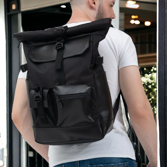 Місткий повсякденний міський прогулянковий рюкзак, Рюкзак міський roll-top Чоловічий для залу PE-74 | Зображення 9