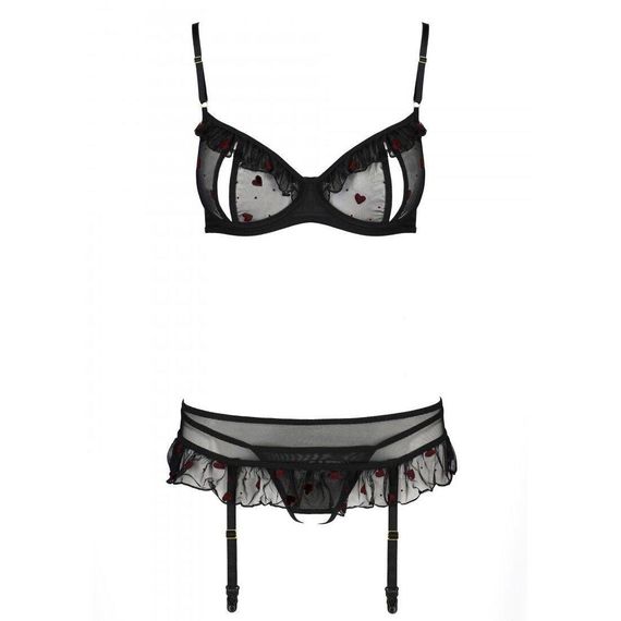 Сексуальный комплект с поясом для чулок LOVELIA SET black L/XL - Passion | Зображення 4